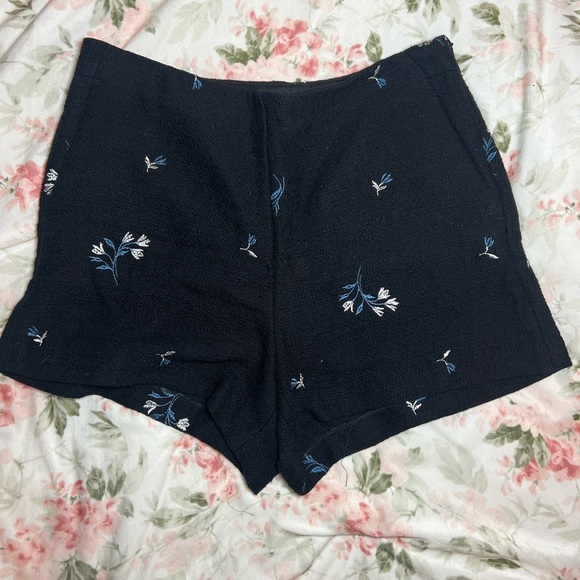 Ann Taylor Floral Tweed Shell Top And Shorts 2 Pc Matching Set Size 8/10 Cotton - Picture 3 of 9